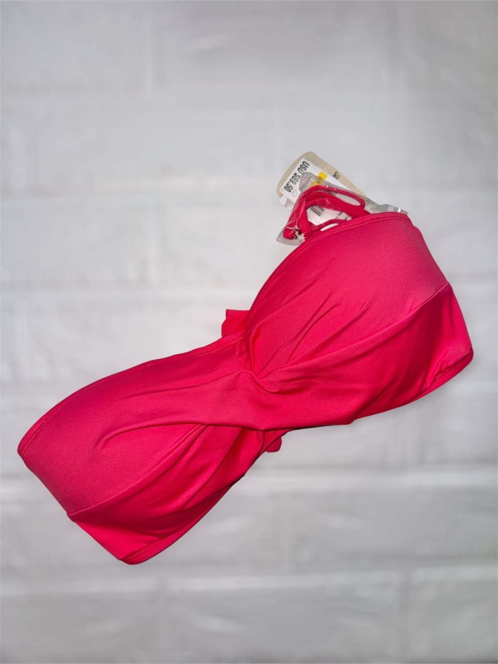 New Tommy Bahama Pearl Twist Bandeau Bikini Top Coral Medium
